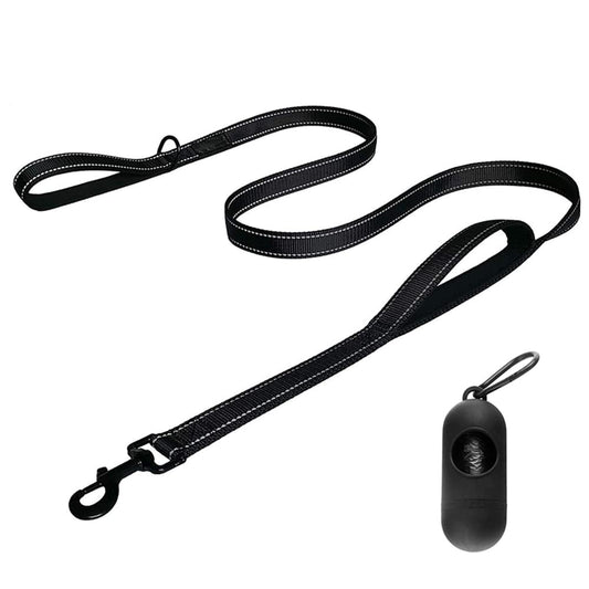 Dog Leash, Heavy Duty Dog Leash, Leashes for Large Breed Dogs 5FT.6FT, Double Handle Dog Leash, Reflective Training Lead, Perfect for Medium to Large Dogs(6FTBlack)