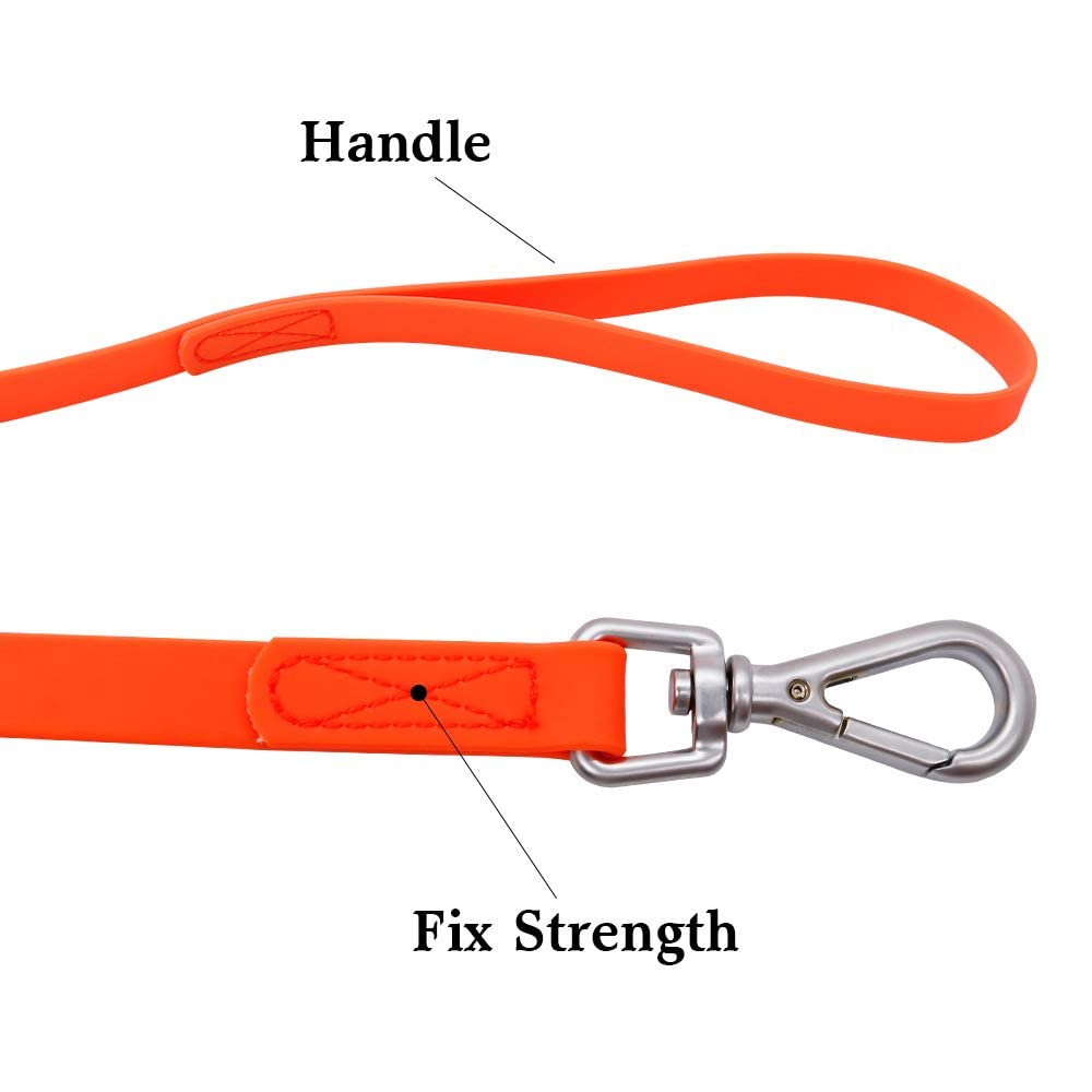 Waterproof Dog Training Leash 50FT 30FT 15FT 10FT 5FT Heavy Duty Recall Long Lead for Large Medium Small Dogs (30FT, Orange)