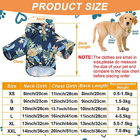 4 Pieces Pet Summer T-Shirts Hawaii Style Floral Dog Hawaiian Printed Breathable Cool Clothes Beach Seaside Sweatshirt for Small Puppy (Medium)