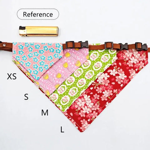 Adjustable Dog Necklace Scarf Shaped Collars Bandanas