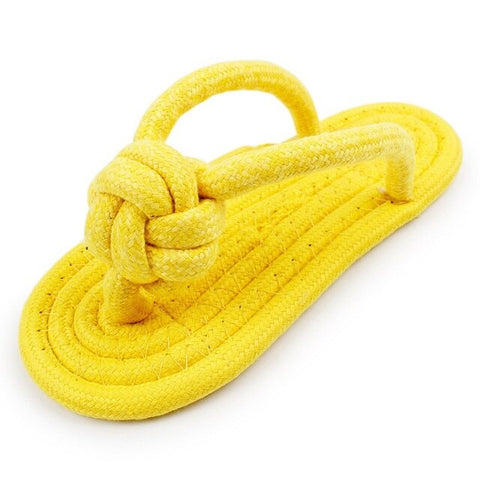 Yellow Cotton Slipper Rope Toy