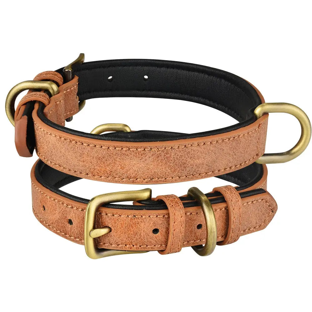 Dog Leather Collar - Premium Genuine Leather